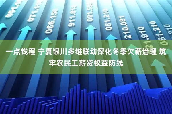 一点钱程 宁夏银川多维联动深化冬季欠薪治理 筑牢农民工薪资权益防线